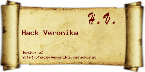 Hack Veronika névjegykártya